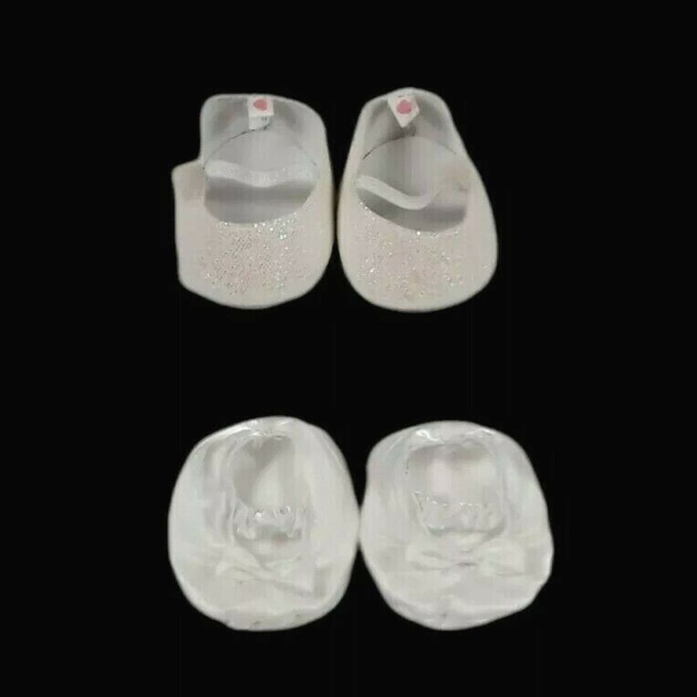 Build A Bear Workshop White Light Pink Shiny Shoes Lot of 2 BABW